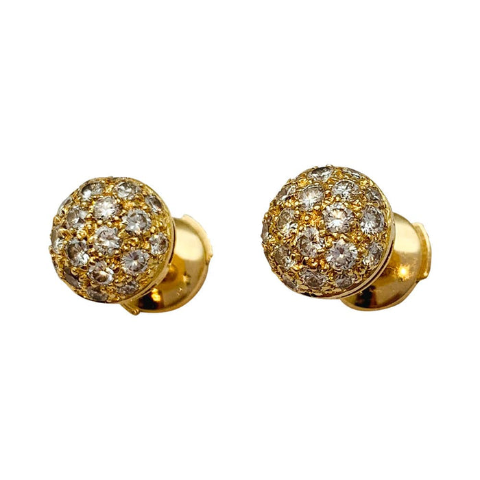 Boucles d'oreilles Boucles d'oreilles Cartier en or jaune et diamants. 58 Facettes 30122