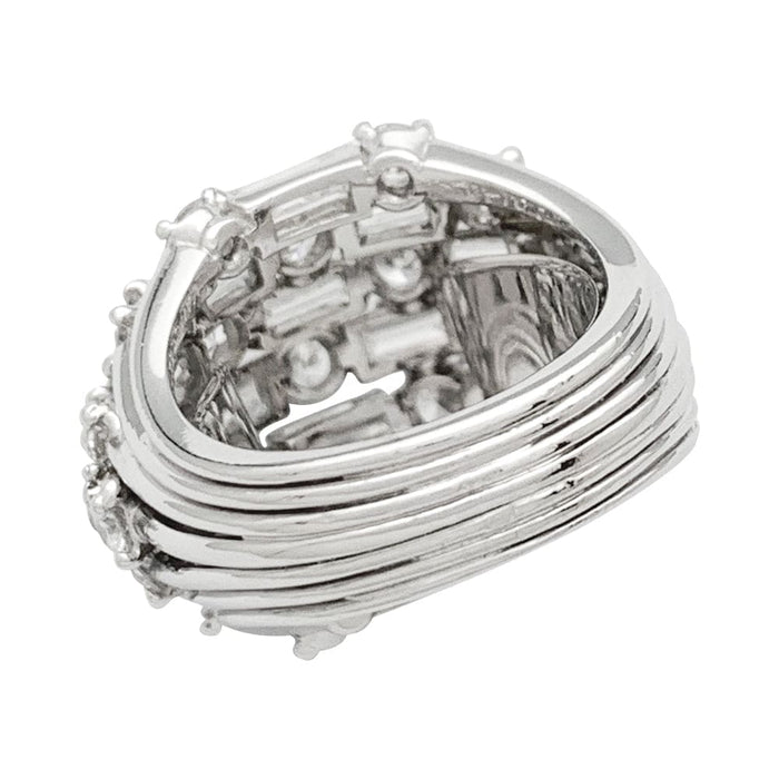 Van Cleef & Arpels dome ring in platinium and diamonds.