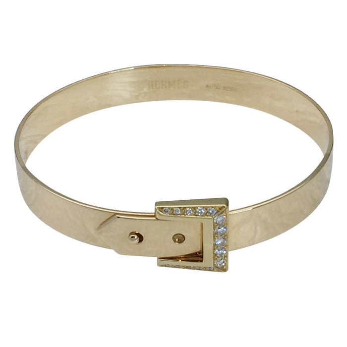 Bracelet Hermès, "Boucle d'or", or jaune, diamants.