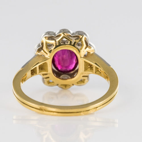 Bague 55 Bague rubis entourage diamants 58 Facettes CQ596-51