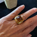 Ring 51 BVLGARI Citrine ring in yellow gold 58 Facettes CEY11