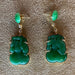 Carved jade and diamond drop earrings 58 Facettes CEY25