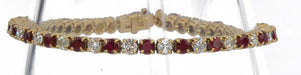 Bracelet River bracelet - Yellow gold, diamonds and rubies 58 Facettes 1