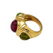 Ring 51 Tourmaline and peridots yellow gold ring. 58 Facettes 30216
