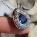 Pendant Sapphire diamond drop pendant and its chain 58 Facettes 21-343