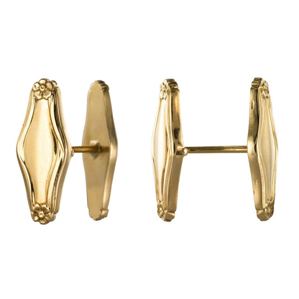 Boutons De Manchette Anciens En Or Rose 18 Carats - Style Art Nouveau - État Très Bon