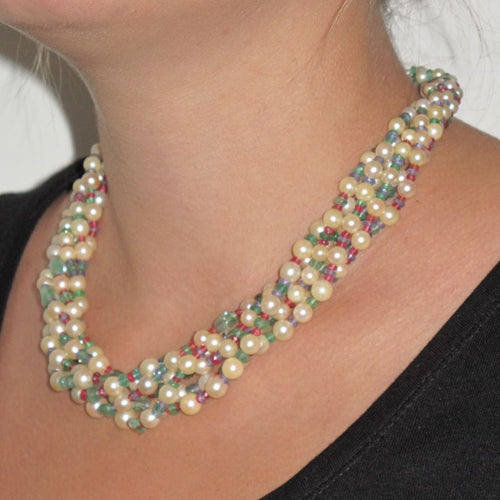 Collier Collier Perles, Emeraudes, Saphirs, Rubis et Spinelles 58 Facettes 03-134-4188853