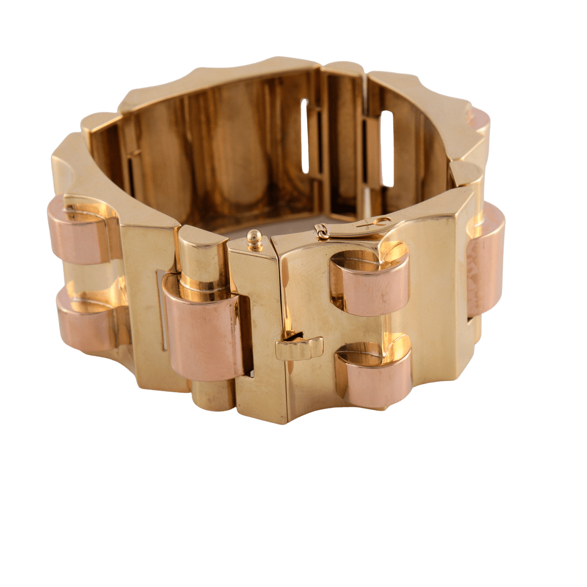 Bracelet Tank Manchette Articulé Oversize - Vintage Années 80 - Occasion
