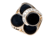 Ring 60 Pink gold onyx and diamond ring 58 Facettes BGDNB203