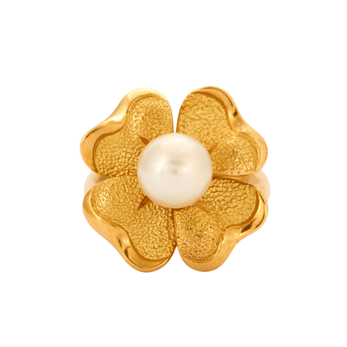 Bague 52.5 Bague Perle Trèfle 58 Facettes 002.198