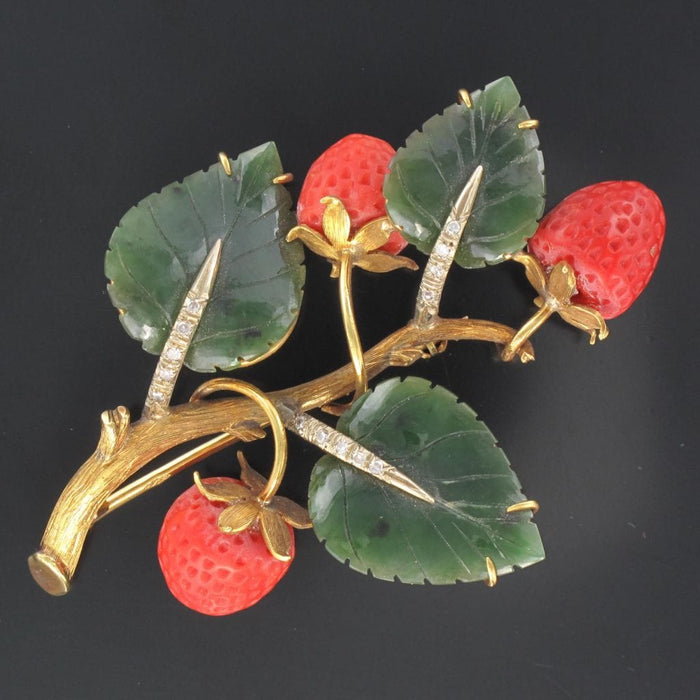 Broche Broche ancienne branche de fraisier 58 Facettes 00-073-2904123