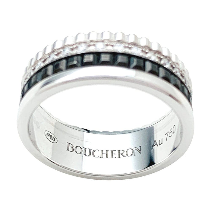 Bague 50 Bague Boucheron, "Quatre Black Edition", en or blanc, diamants. 58 Facettes 30005
