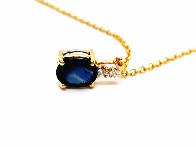 Collier Collier Chaîne + pendentif Or jaune Saphir 58 Facettes 1152840CD