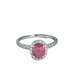 Ring White gold ring with diamonds and rubies 58 Facettes 5569