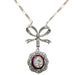 Pendant necklace in gold and platinum, ruby ​​and old cut diamond. 58 Facettes 29216