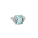 Ring Ring White Gold Aquamarine Diamonds 58 Facettes 3737 LOT