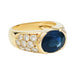 Ring 53 Ring in yellow gold, diamonds and sapphire. 58 Facettes 30520