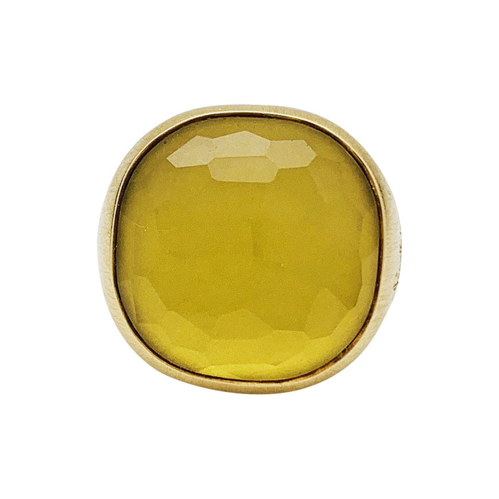 Bague Pomellato "Cipria" en or jaune et quartz lemon.