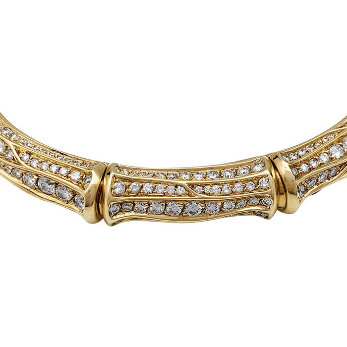 Bracelet Bracelet Cartier, "Bamboo", or jaune, diamants. 58 Facettes 30114