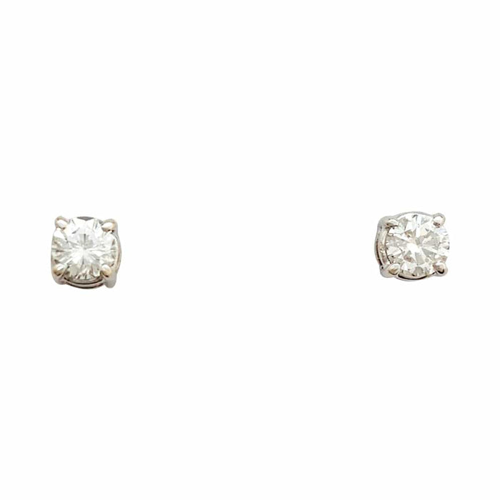 Boucles d'oreilles Puces d'oreilles en or blanc et diamants. 58 Facettes 29535