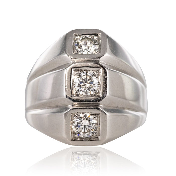 Bague 53 Bague or blanc diamants moderniste 58 Facettes 20-203-50