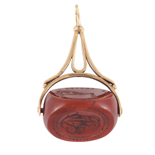Pendentif Cachet à Devise Pendentif Agate rouge 58 Facettes 1