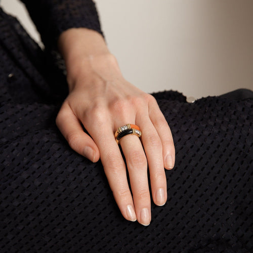 Bague 49 FRED - Bague Isaure Corail Onyx 58 Facettes KZ6