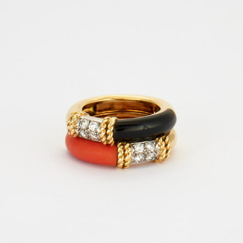 Bague 49 FRED - Bague Isaure Corail Onyx 58 Facettes KZ6