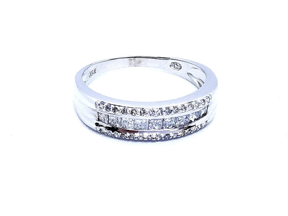 Bague 58 Bague Or blanc Diamant 58 Facettes 894488CN