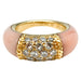 Ring 46 Van Cleef and Arpels “Philippine” ring in yellow gold, pink coral and diamonds. 58 Facettes 25908-1