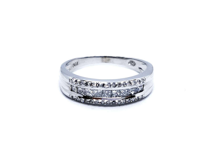 Bague 58 Bague Or blanc Diamant 58 Facettes 894488CN