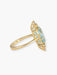 Ring 56.5 Elisa ring in 18kt yellow gold and aquamarine and diamonds 58 Facettes #OO15