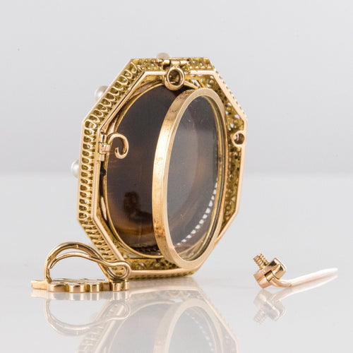 Pendentif Pendentif - Broche Aucoc Camée ancien et ses perles 58 Facettes 20-290