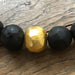 Collier Collier perles facettées en ébène et feuilles d'or 58 Facettes EBEC2