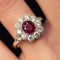 Bague 55 Bague rubis entourage diamants 58 Facettes CQ596-51