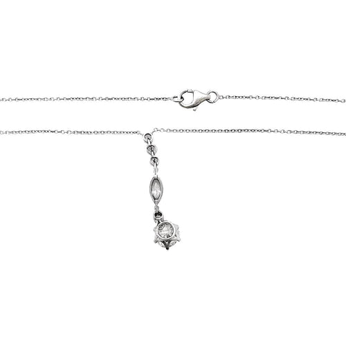 Collier Collier style Art Déco en or blanc platine et diamants. 58 Facettes 30602