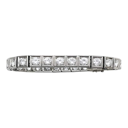 Bracelet Bracelet ligne diamants en platine. 58 Facettes 30600