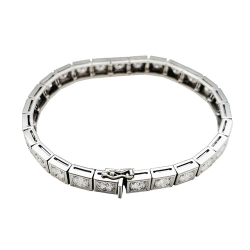 Bracelet Bracelet ligne diamants en platine. 58 Facettes 30600
