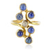 Ring 50 Modernist sapphire diamond ring 58 Facettes 17-081B-50