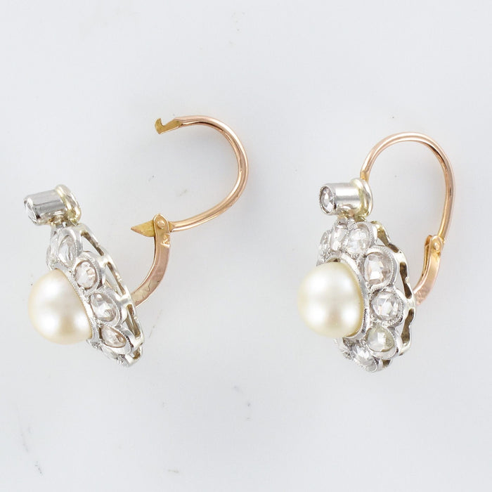 Boucles d'oreilles Boucles d'oreilles anciennes perles diamants 58 Facettes 20-194