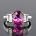 Bague 50 Bague Saphir rose et Diamants baguettes 58 Facettes 11-042-3414688-52