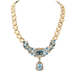 Necklace Necklace Yellow gold Diamonds Blue topaz 58 Facettes E359448