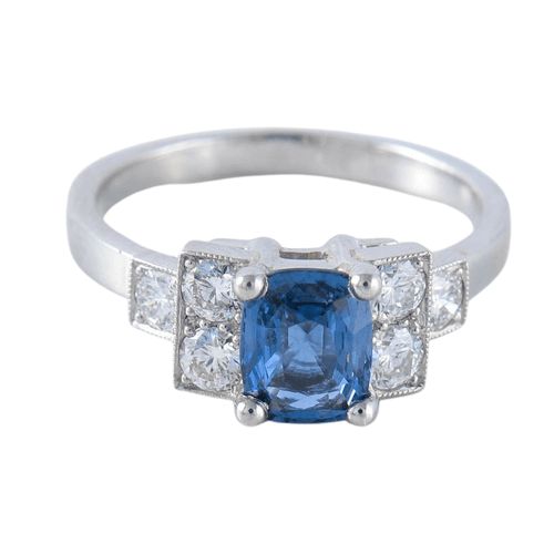 Bague 53 Bague en platine et saphir 58 Facettes