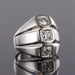 Bague 53 Bague or blanc diamants moderniste 58 Facettes 20-203-50