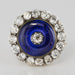 Broche Broche ancienne Asprey émail bleu et diamants 58 Facettes 19-042