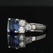 Ring 54 Sapphire diamond ring art deco style 58 Facettes AG1365BW-54
