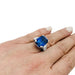 Ring 51 Sapphire and diamond ring, platinum setting. 58 Facettes 30225