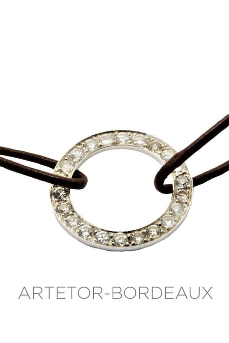 Bracelet Bracelet cuir cercle diamanté 58 Facettes 8241