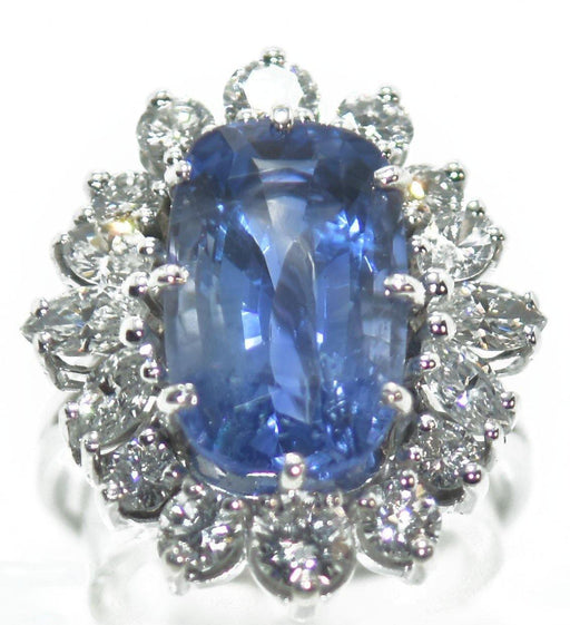 Ring Natural sapphire and diamond entourage ring 58 Facettes