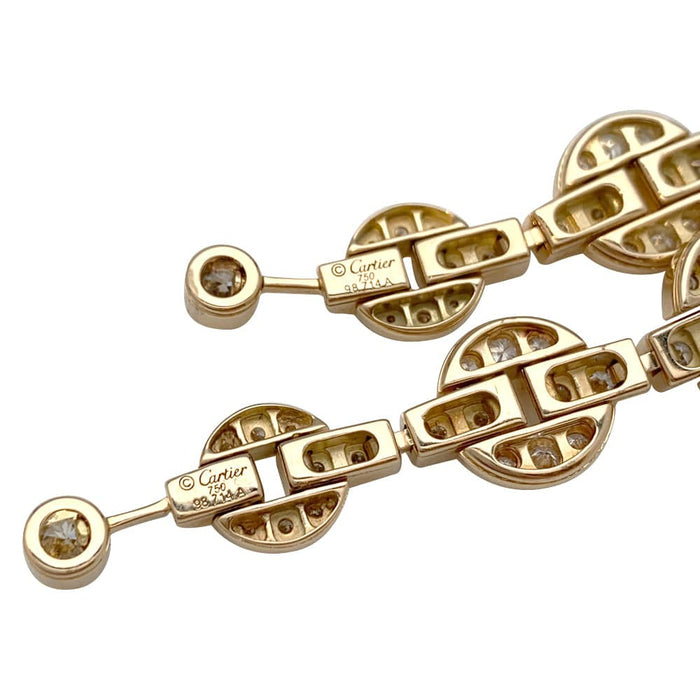 Cartier pendant earrings &quot;Himalia&quot; model in yellow gold, diamonds.